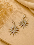 Boucles d'Oreilles Soleil Lunaire Argentées