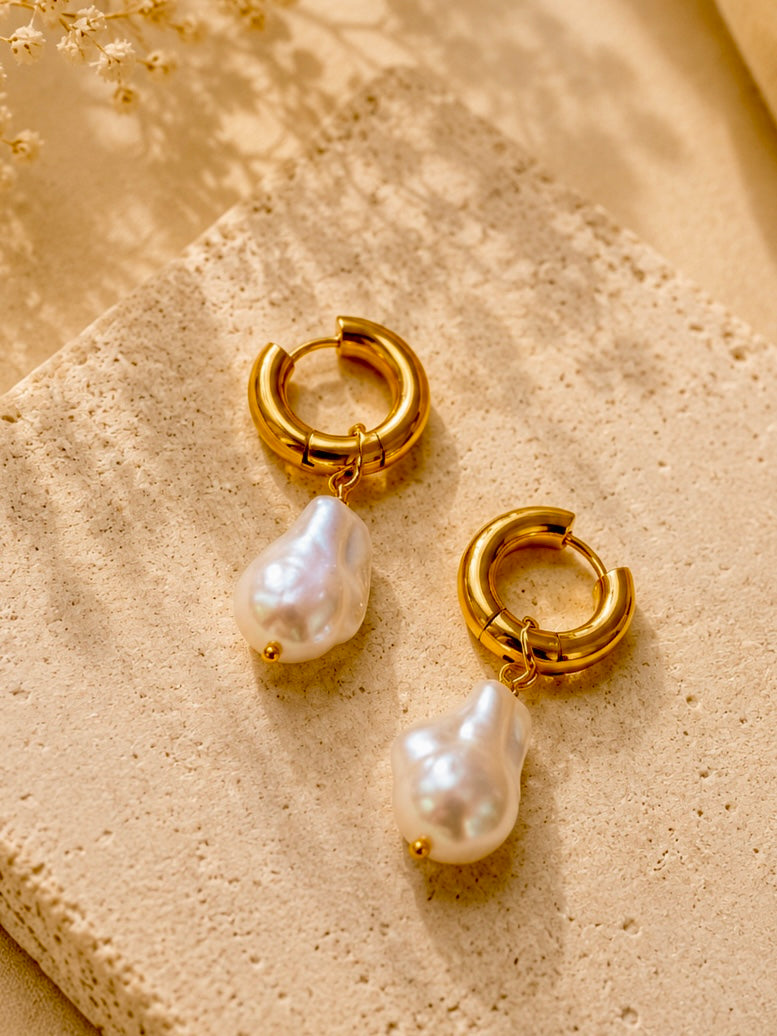 Boucles d’Oreilles Perla Dorée